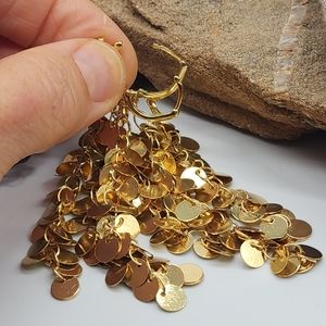 FP Designer Jewelry Chandeliers Drops 14K Gold Plated Coins Disc Luxury